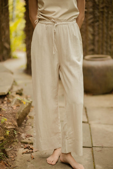 Casual Drawstring Pants (Bone)