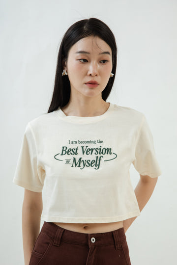 Best Version of Myself Embroidery Tee (Beige)