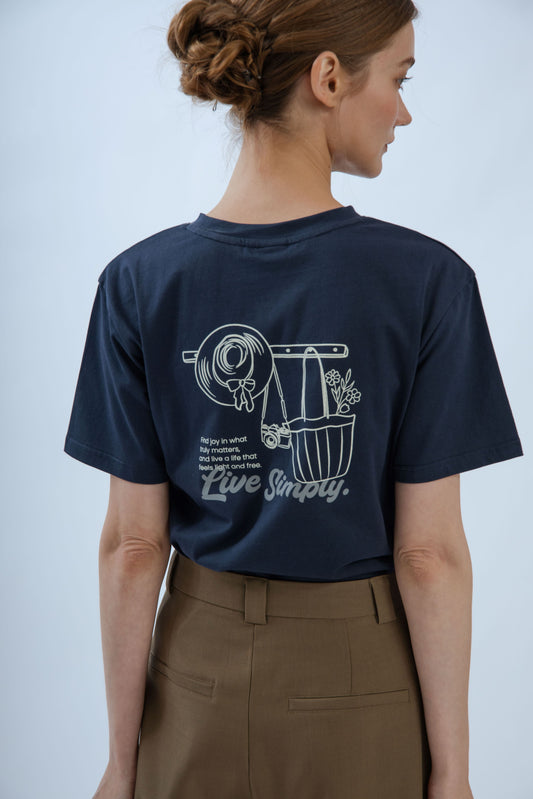 Live Simply Tee (Dark Blue)