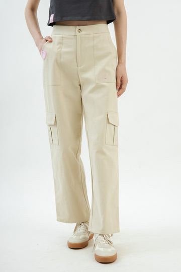 LULU Spring Club Embroidery Cargo Pants (Khaki)