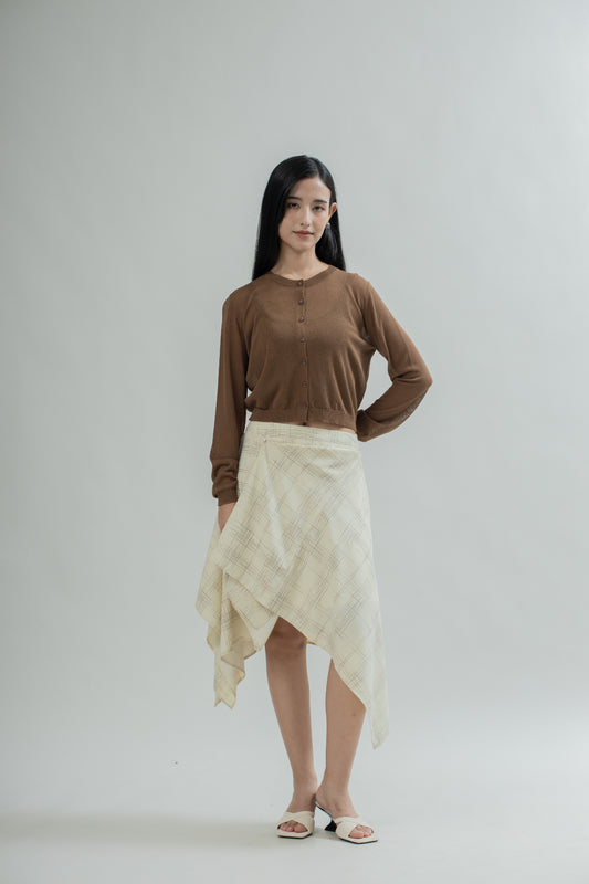 Sketchline Multiwear Midi Skirt (Beige Stripes)