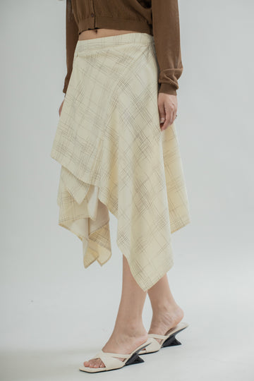 Sketchline Multiwear Midi Skirt (Beige Stripes)