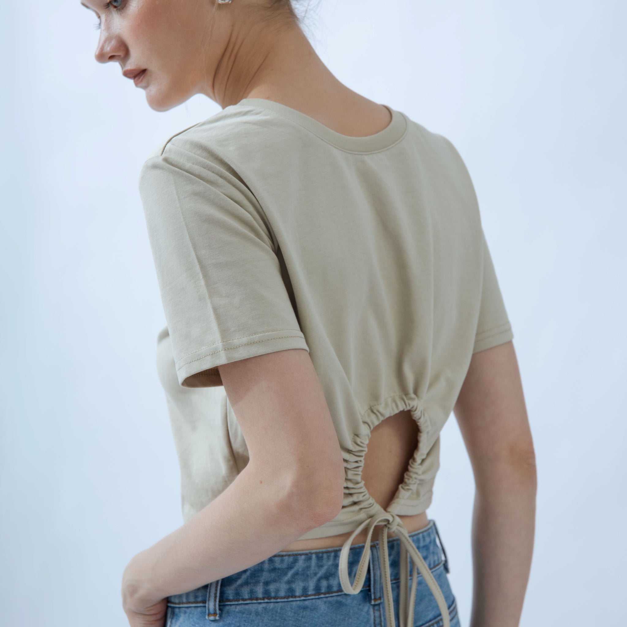 Drawstring Hem Multi-Wear Tee