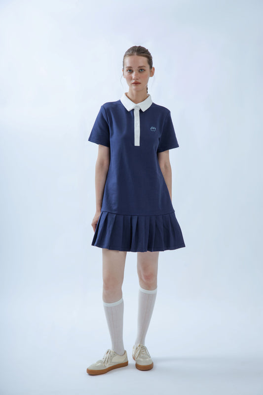 LULU Polo Short Sleeve Dress (Dark Blue)