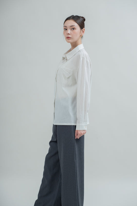 Archfold Pocket Sheer Shirt (Light Grey)