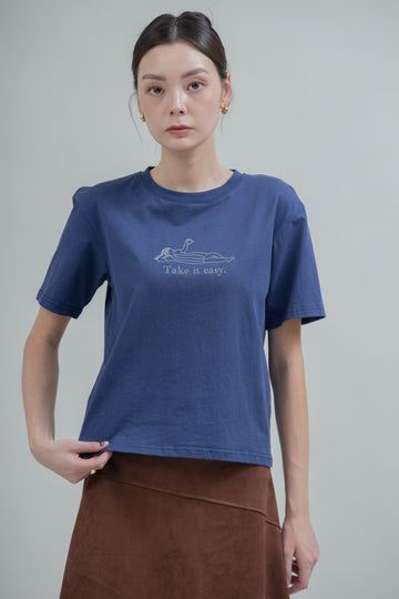 SHOPLOOOH Take It Easy Tee (Navy)
