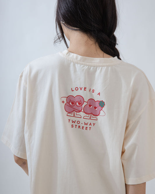 LULU Love Is A Two Way Street Oversize Tee (Beige)