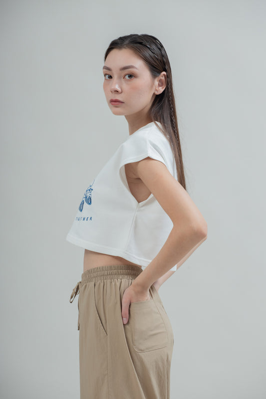 LULU & FRIENDS Better Together Crop Tee (Ivory)