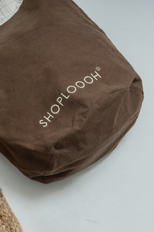 SHOPLOOOH Contrast Canvas Tote Bag