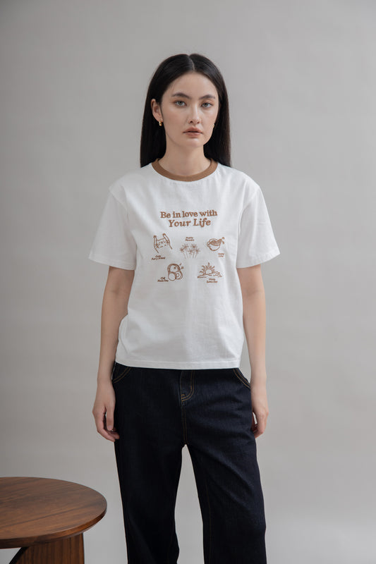 Be In Love With Your Life Tee (Ivory)