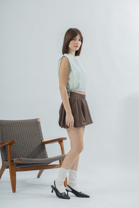 Floux Puffy Pocket Shorts (Dark Brown)