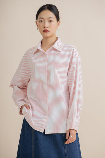 Stripes Oversize Shirt (Pink)