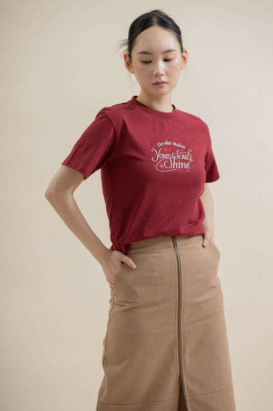 Do What Makes Your Soul Shine Tee (Dark Maroon)