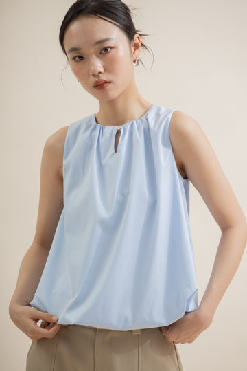 Aeris Two Way Sleeveless Puffy Top (Pastel Blue)