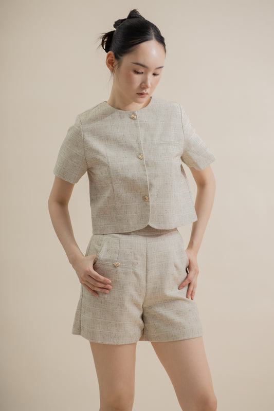 Mirelle Pocket Shorts (Khaki Grey Mix)