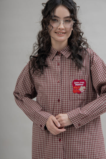 LULU Plaid Long Sleeve Shirt (Plaid)