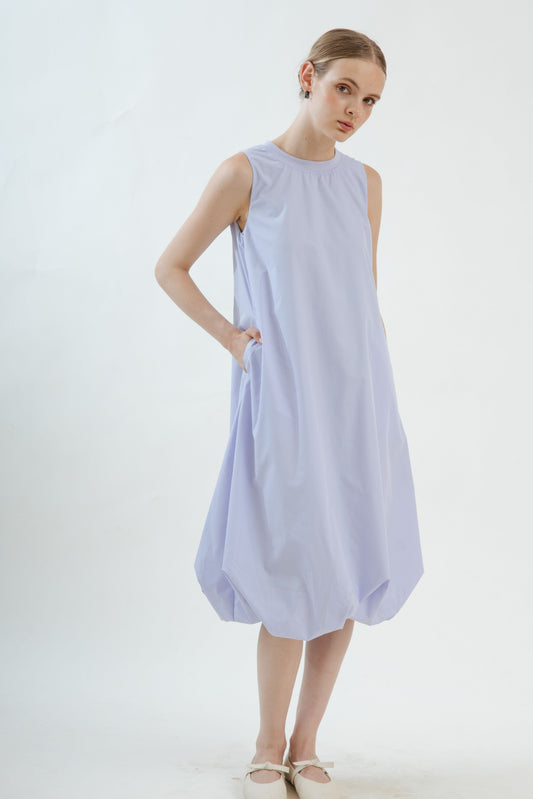 Sleeveless Puffy Dress (Light Purple)