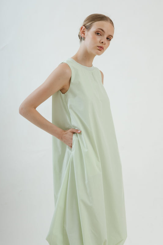 Sleeveless Puffy Dress (Mint Green)