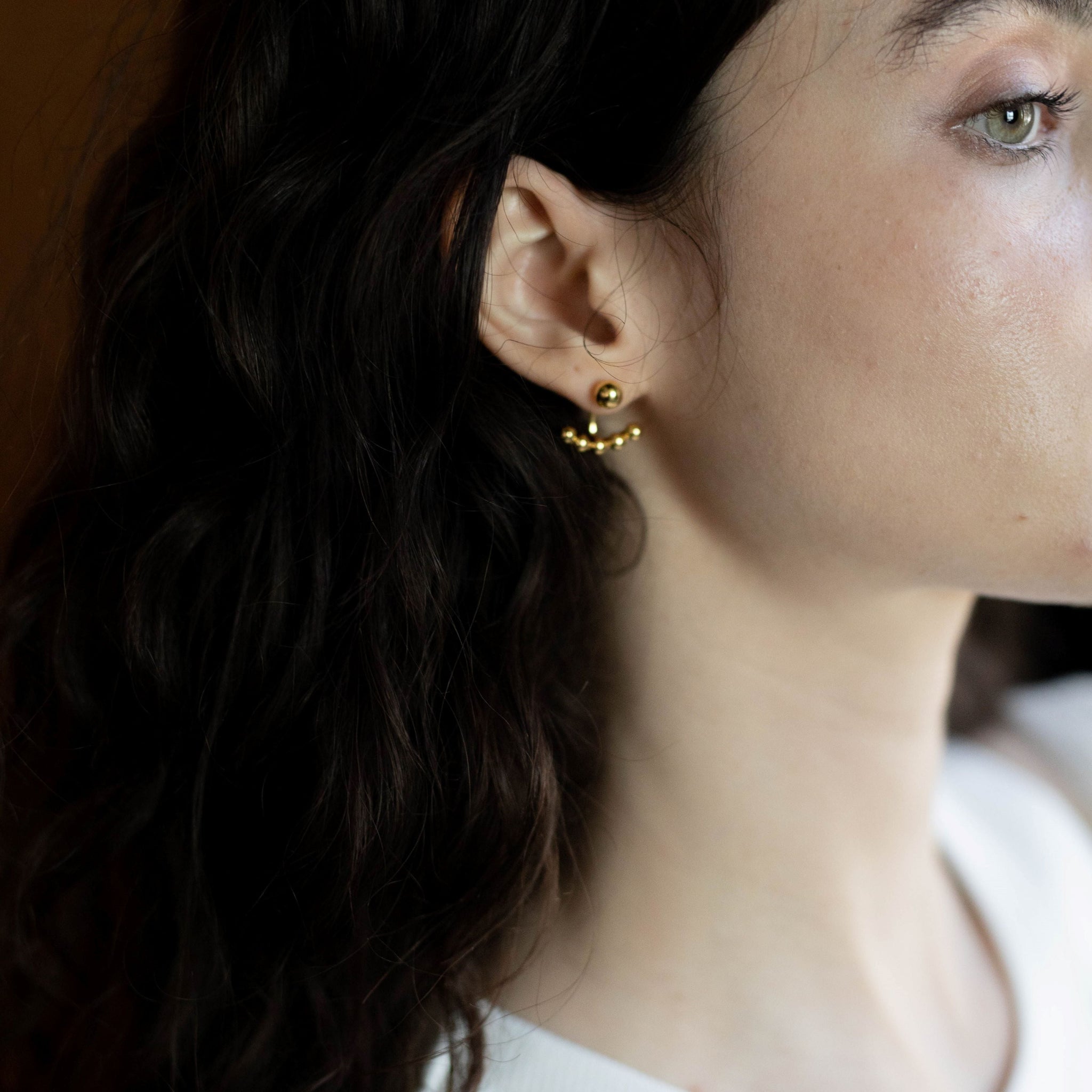 Mini Beadline Earrings (Gold)