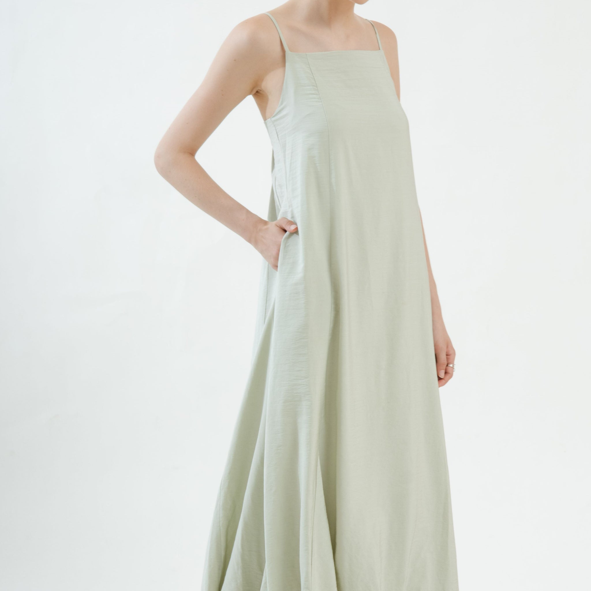 Strappy Balloon Dress (Green)